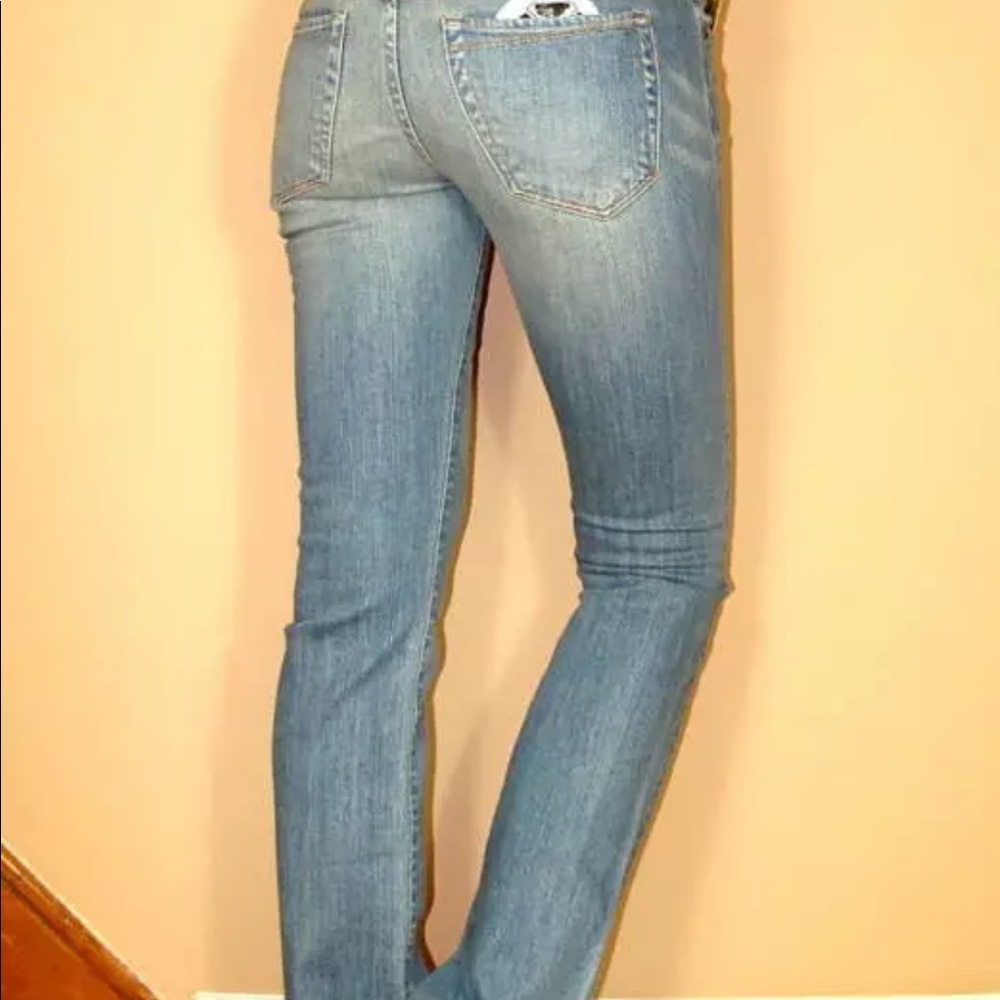 🆕 Earnest Sewn Decca Straight Light Bleach Jeans Y2K Low Rise Vintage Wash